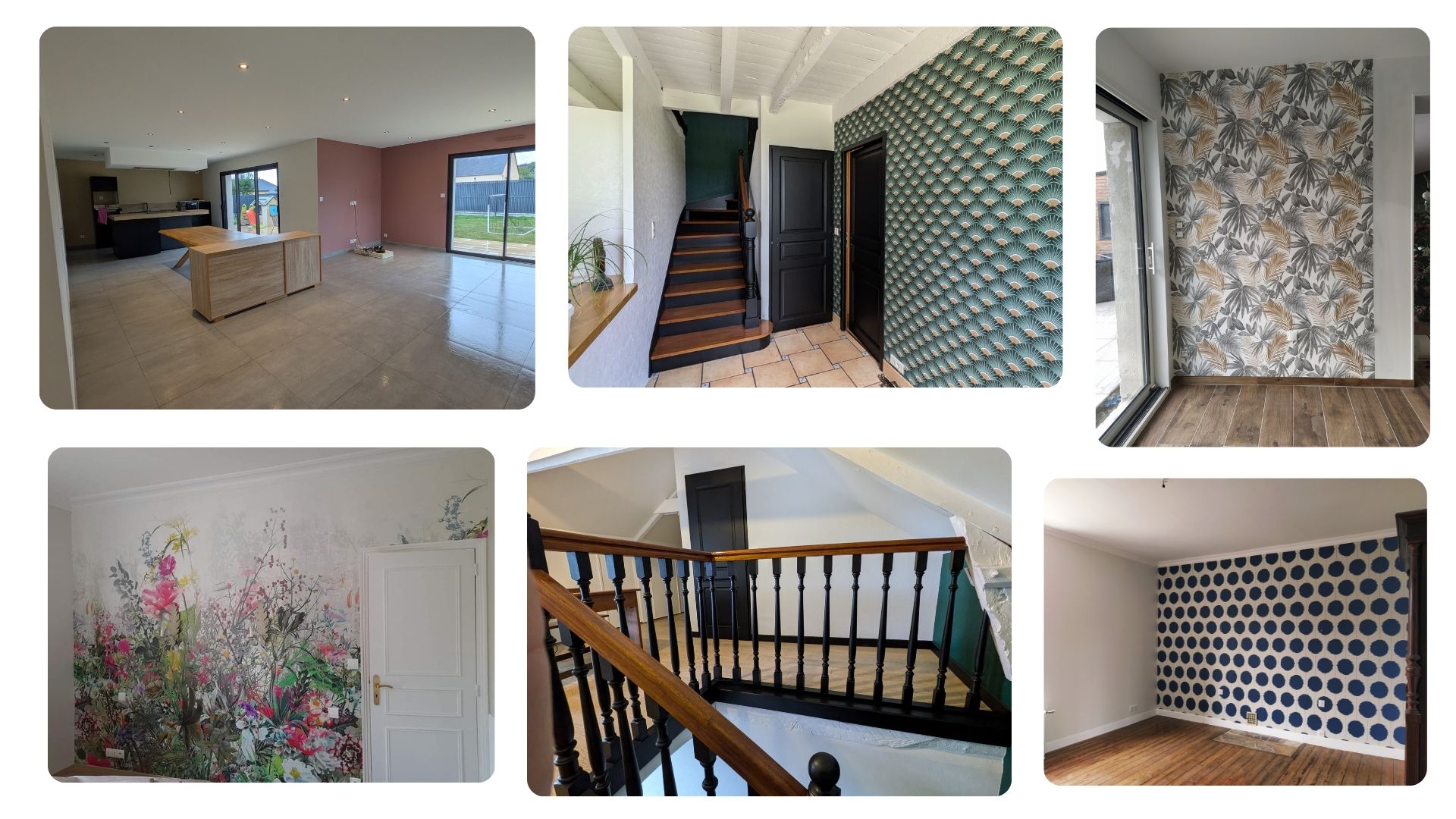 exemple de peinture , papier peint ,escalier